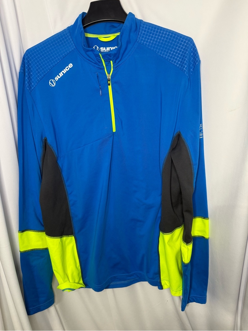 Sunice Bright Blue Pullover with Neon Yellow Trim